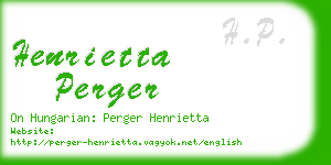 henrietta perger business card